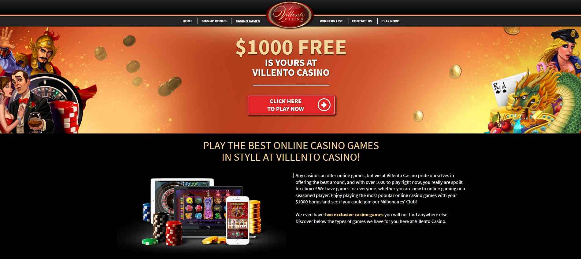 villento casino games