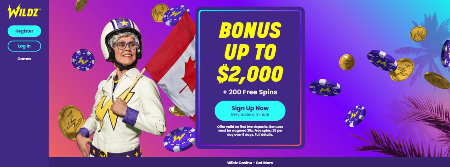 Wildz Casino Review 2024. Get bonus C$2000 Bonus + 200 FS