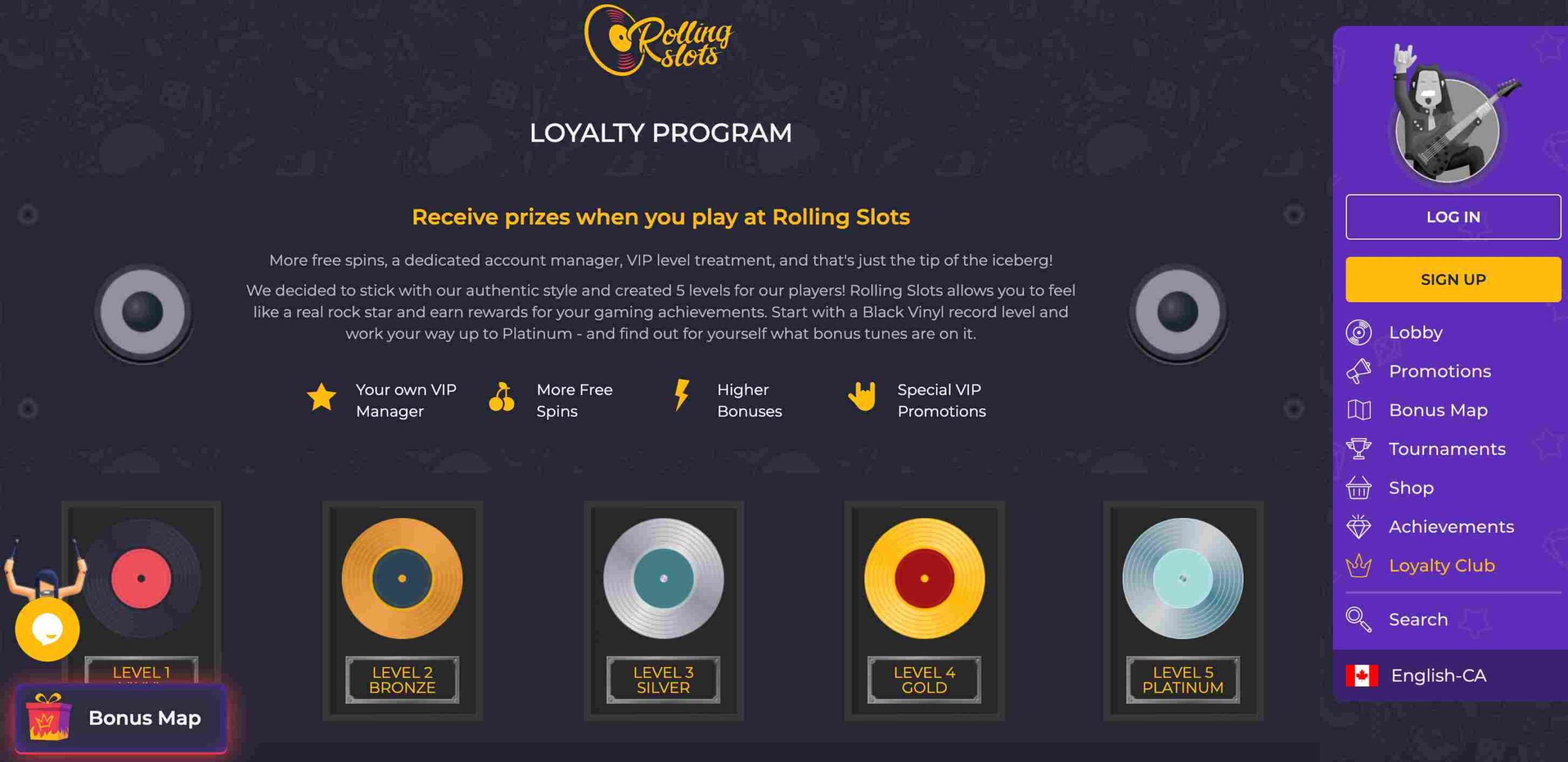 rolling slots loyalty program