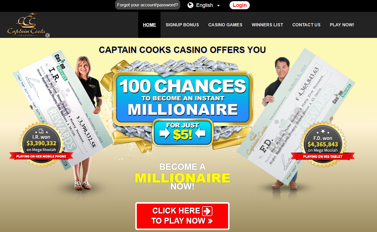 Captain Cooks casino Sign UP