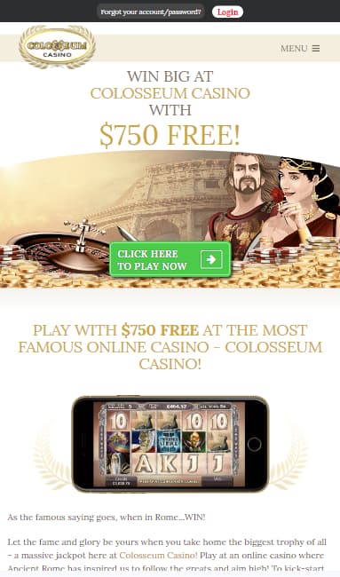 mobile version colosseum casino