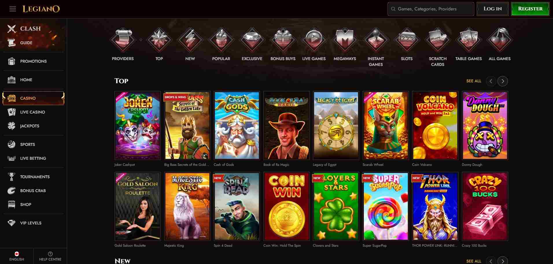 legiano casino games