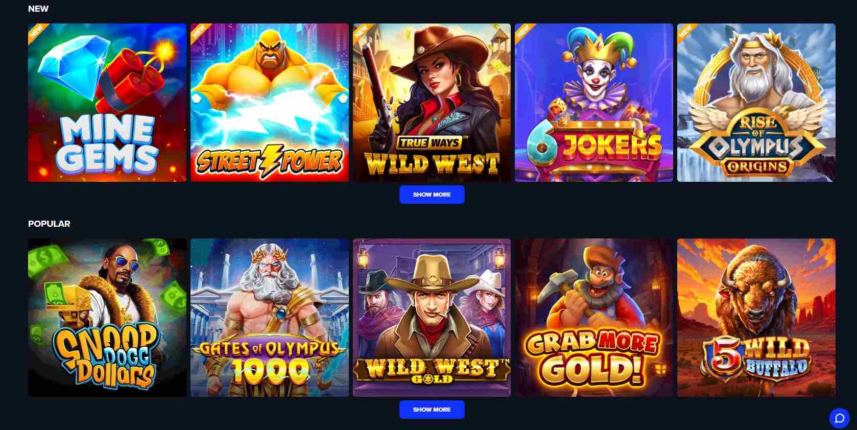 tripscasino games