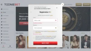 Register at ToonieBet