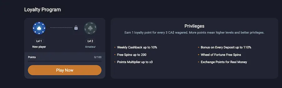 vox casino loyalty program